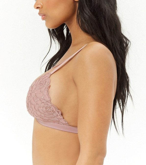 Bralette de encaje bordado festoneado