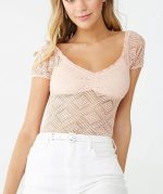 Top tejido transparente chevron