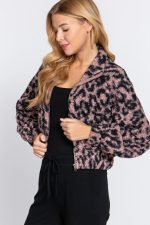 Chaqueta Piel Sintética Con Estampado De Animal Print