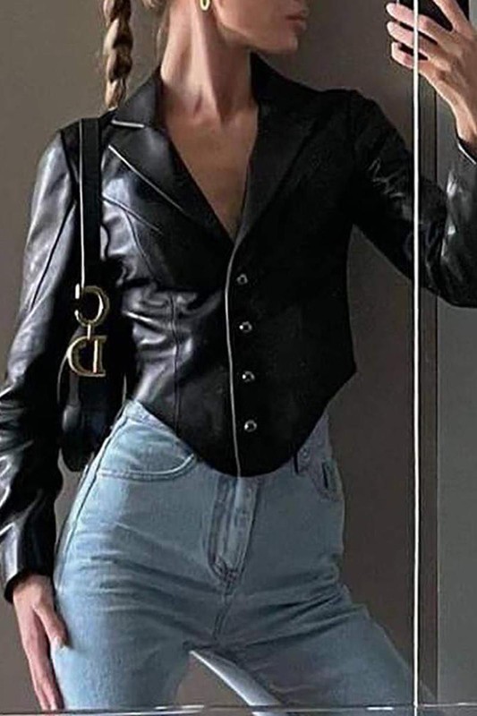 Chaqueta De Cuero Sintético