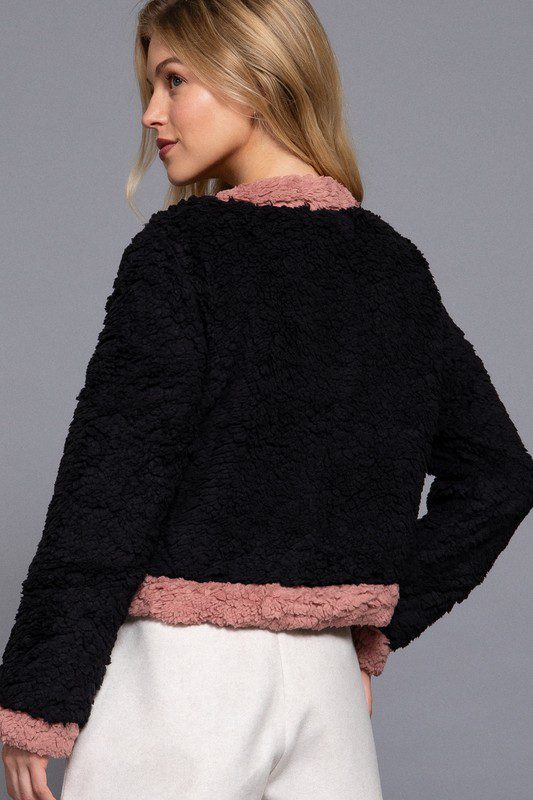 Chaqueta de Piel Sintética Con Detalle Bolsillo