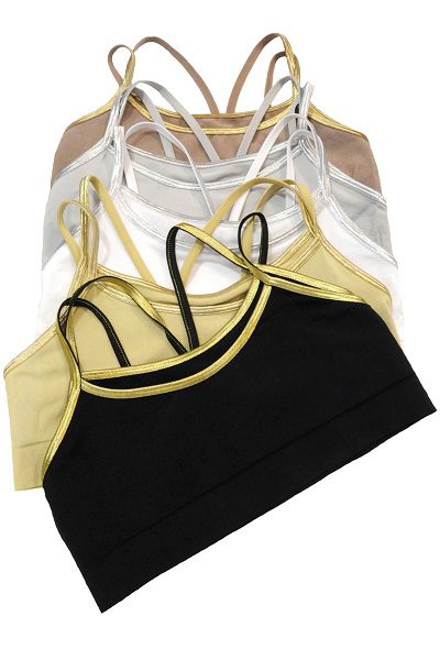 Top corto escote cruzado con tirantes