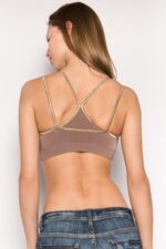 Top corto escote cruzado con tirantes