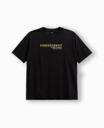 Camiseta de algodon negra estampado independent