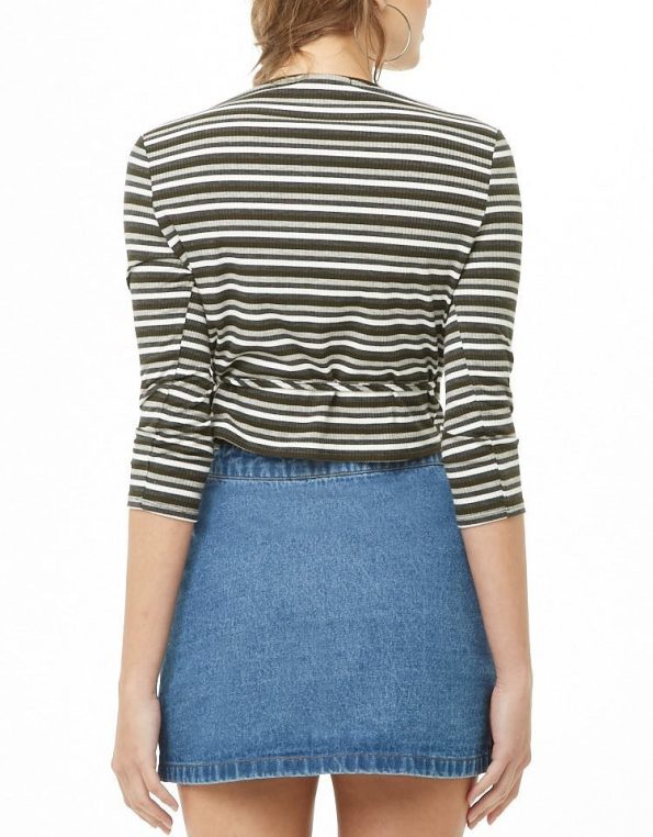 Buzo de rayas cruzado con cordón