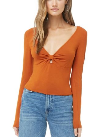 Buzo recortado con cuello en V