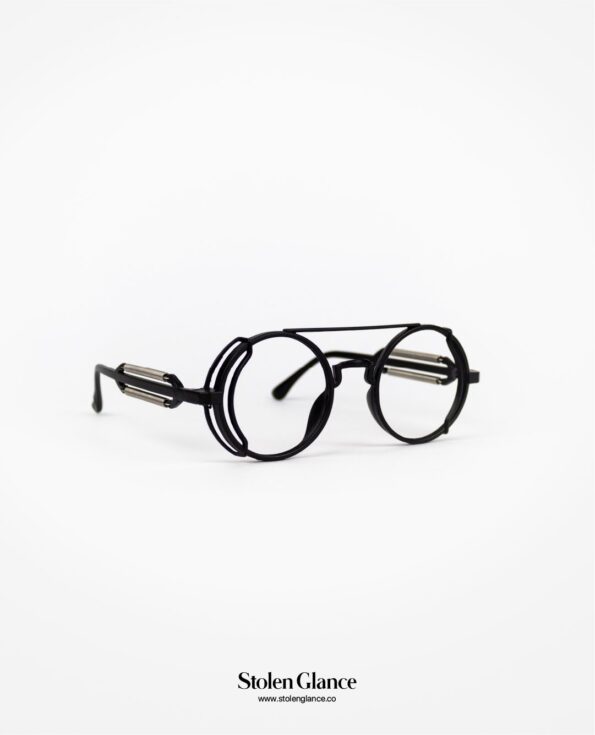 Gafas de sol transparentes circulares marco acetato