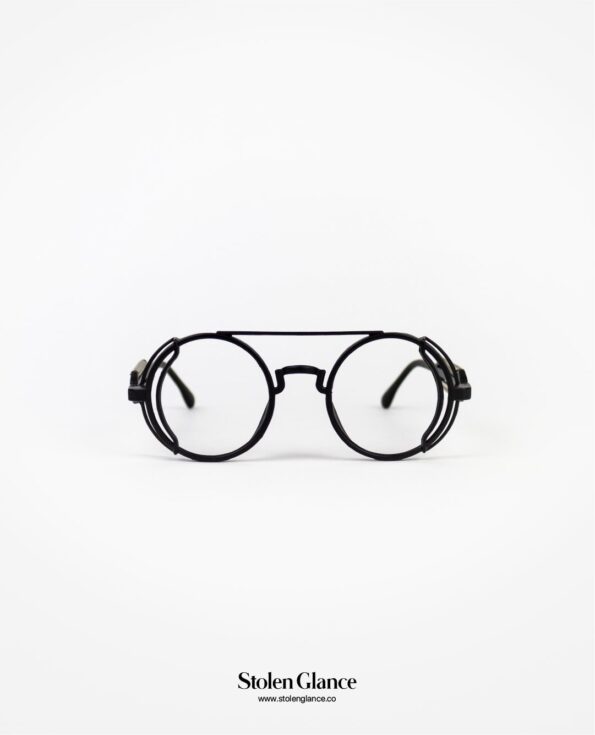 Gafas de sol transparentes circulares marco acetato