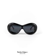 Gafas de sol negras marco curvo