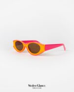 Gafas de moda marco acetaco naranja lente marron