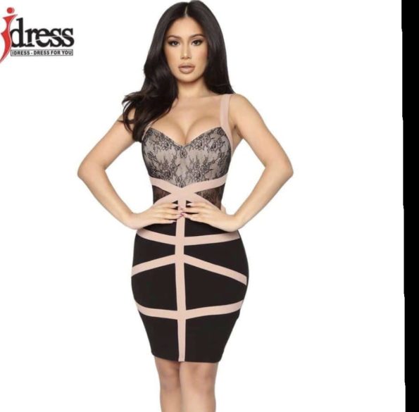 Vestido de mujer con un escote en V