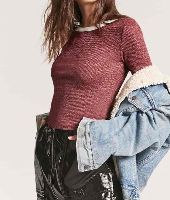 Buzo de contraste acanalado