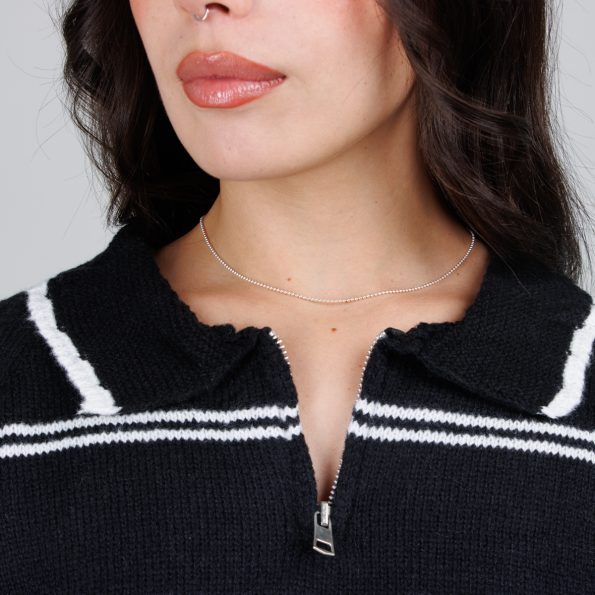 Buzo De Rayas Tejido Con Cremallera