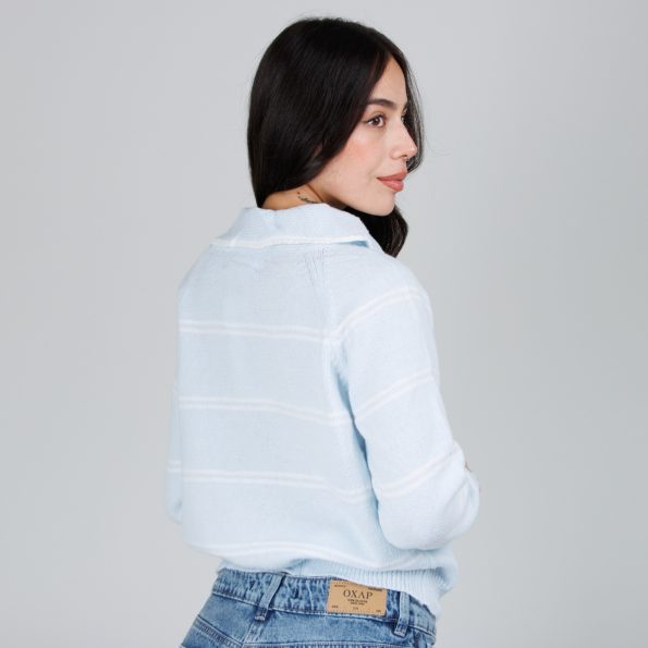 Buzo De Rayas Tejido Con Cremallera