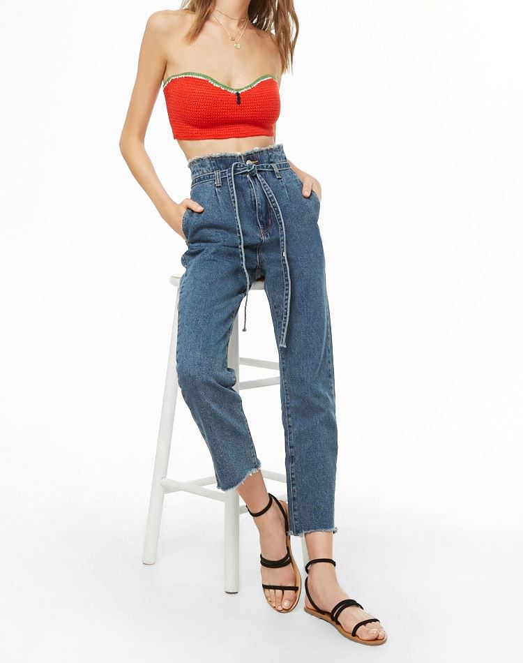 Top crop crochet sandía