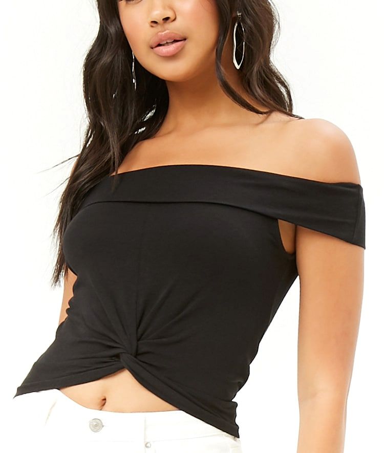 Top corto con hombros descubiertos