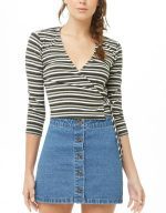 Blusa de rayas cruzado con cordón