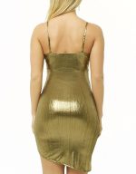 Vestido metálico con detalle frontal