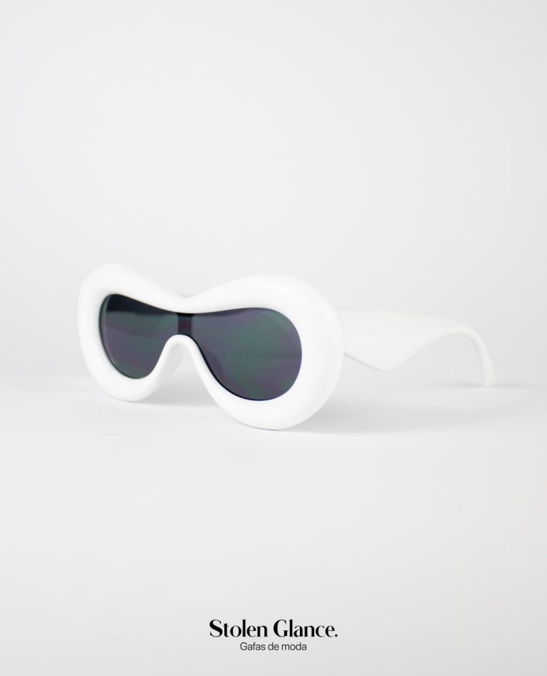 Gafas de sol blancas marco curvo