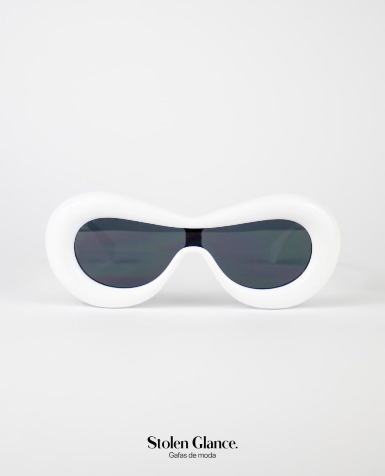Gafas de sol blancas marco curvo