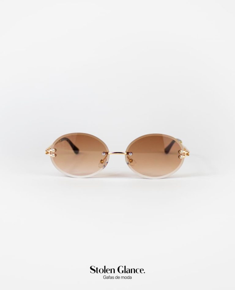 Gafas de sol marco dorado lente degradado marron