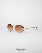 Gafas de sol marco dorado lente degradado marron