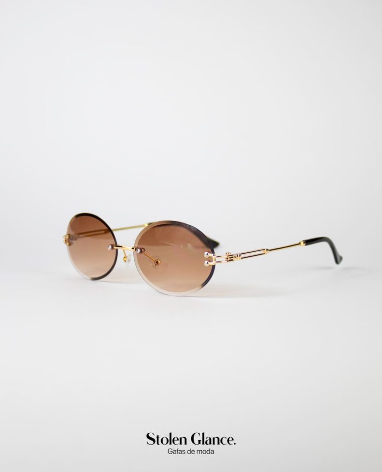 Gafas de sol marco dorado lente degradado marron