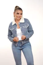 Chaqueta De Jean Ovejera Para Mujer