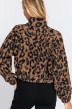 Chaqueta Piel Sintética Con Estampado De Animal Print
