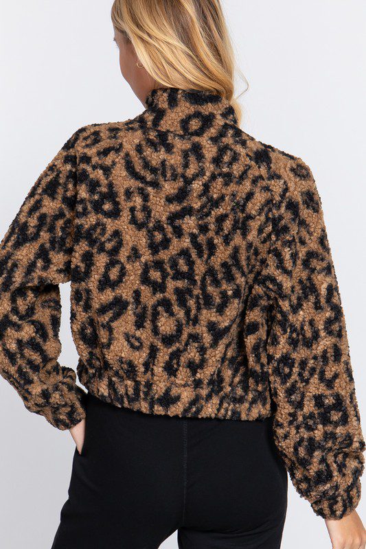 Chaqueta Piel Sintética Con Estampado De Animal Print