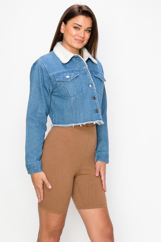 Chaqueta De Jean Ovejera Para Mujer