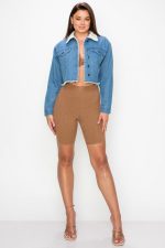 Chaqueta De Jean Ovejera Para Mujer
