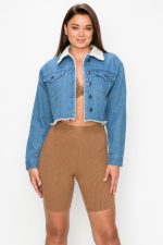 Chaqueta De Jean Ovejera Para Mujer